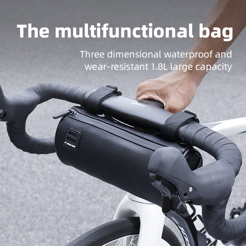 Mountain Biking Hip Pack - Waterproof Bike Handlebar Bag Black Front