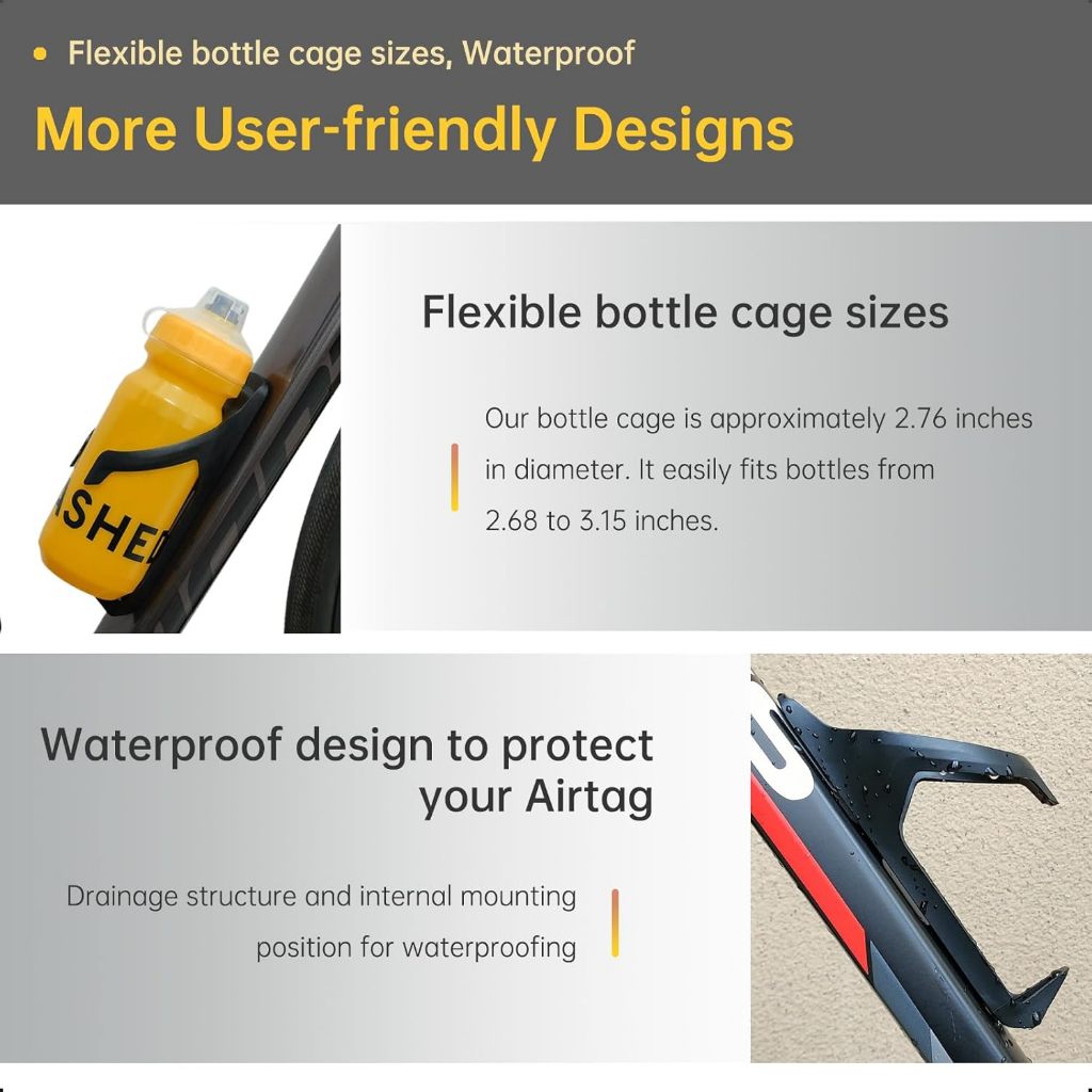 Airtag Bike Mount Hidden on Wa - Mountain Biking Water Bottle recension och pris